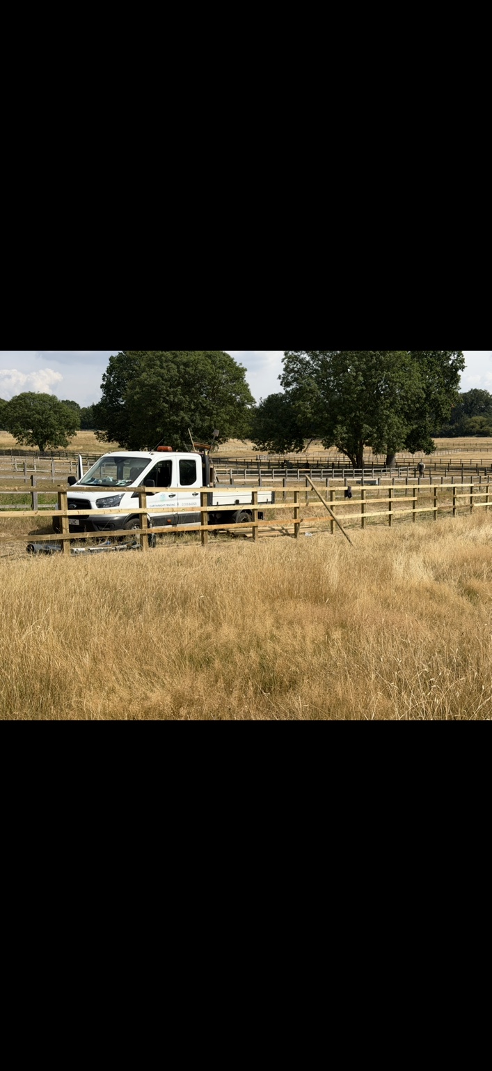 Post and rail fencing project by Cartwright Fencing Company