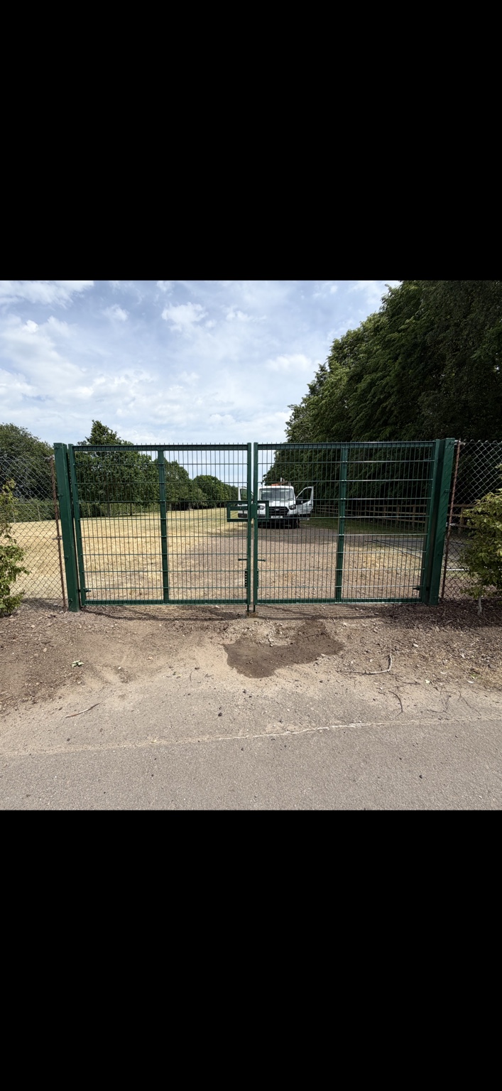 Security gate and mesh fencing project by Cartwright Fencing Company