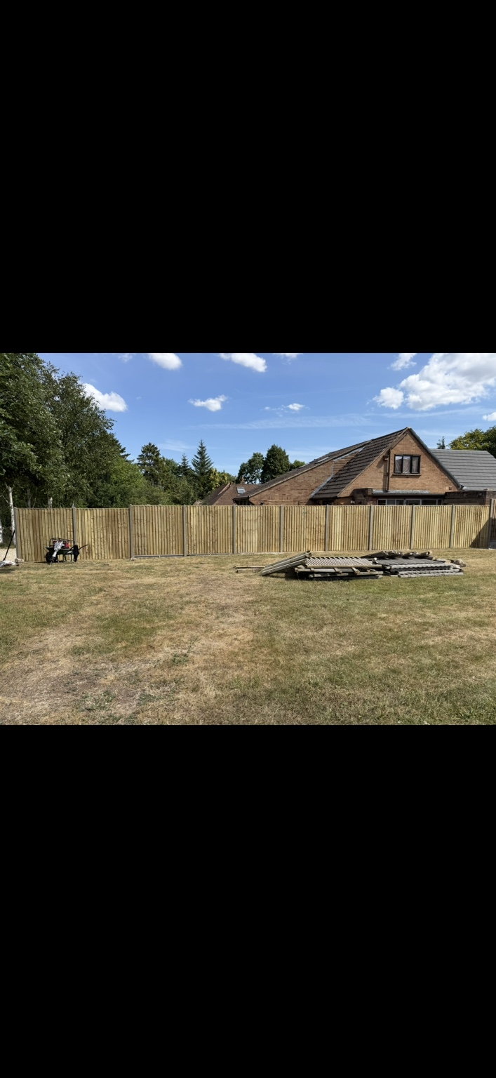 Timber panel fencing project by Cartwright Fencing Company