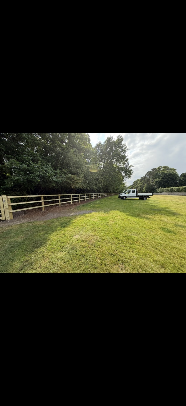 Post and rail fencing project by Cartwright Fencing Company