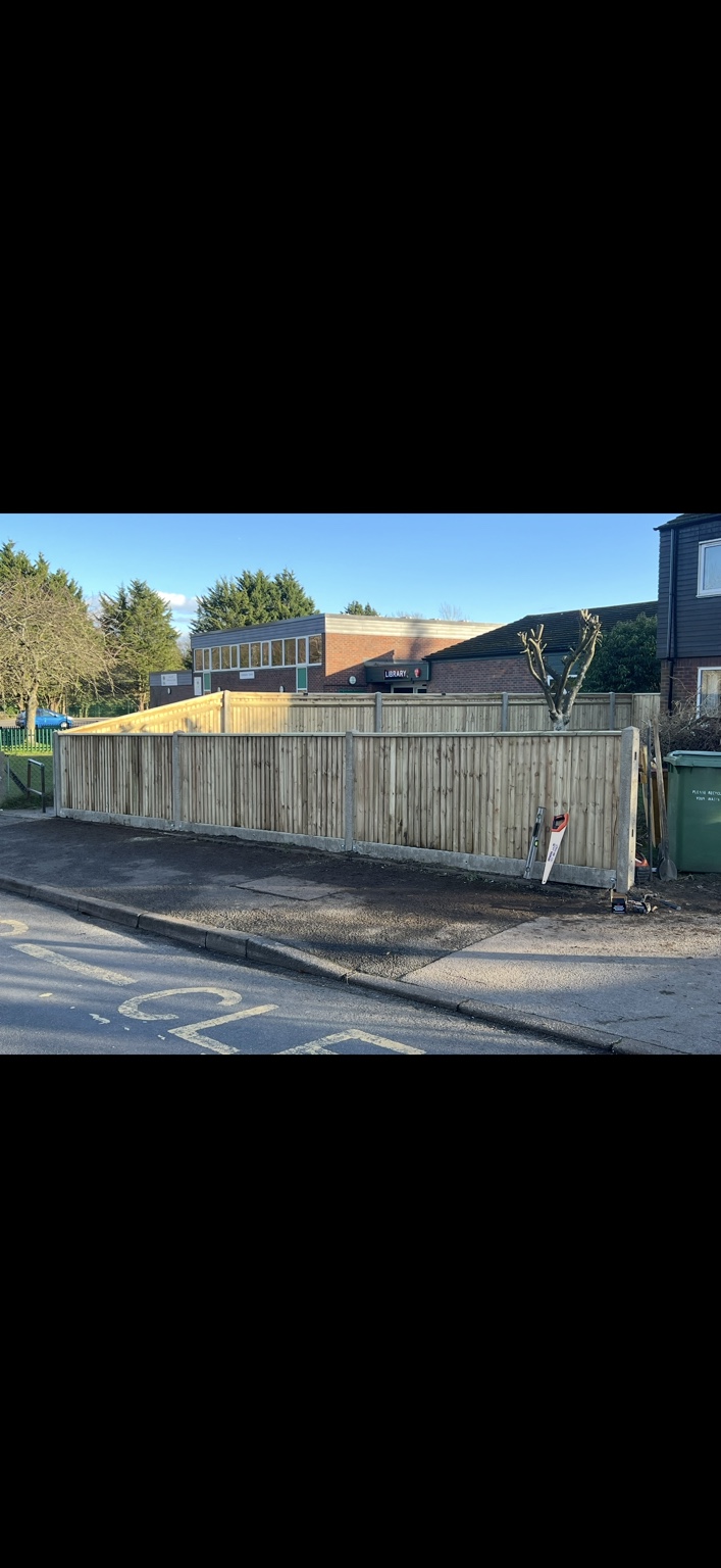 Timber panel fencing with concrete posts by Cartwright Fencing Company